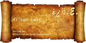 Ürge Emil névjegykártya